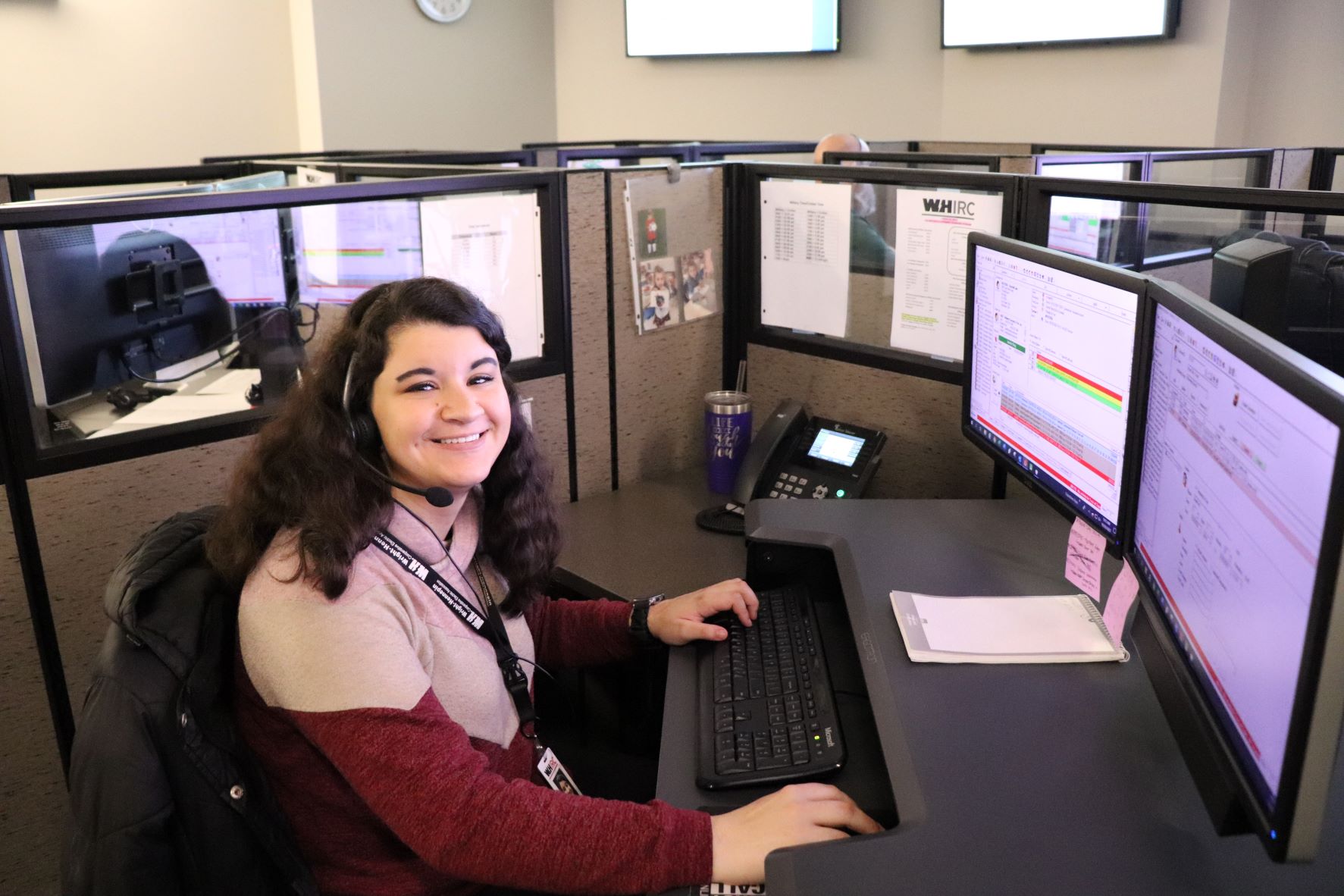 whirc dispatcher smiling at camera